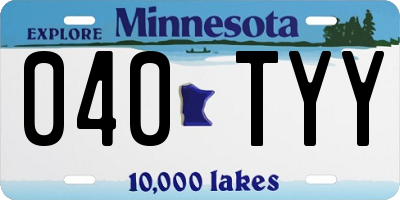 MN license plate 040TYY