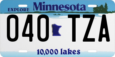 MN license plate 040TZA