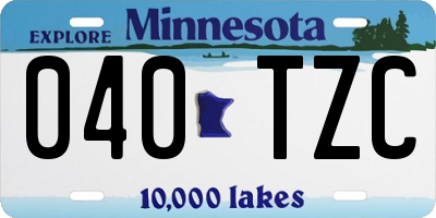 MN license plate 040TZC