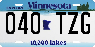 MN license plate 040TZG