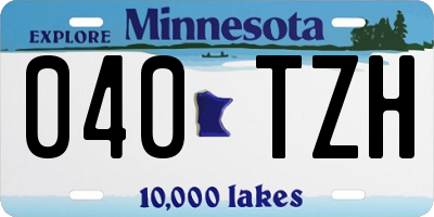 MN license plate 040TZH