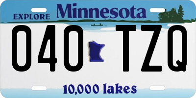 MN license plate 040TZQ
