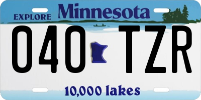 MN license plate 040TZR