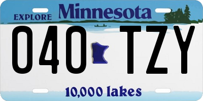 MN license plate 040TZY