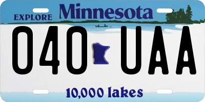 MN license plate 040UAA