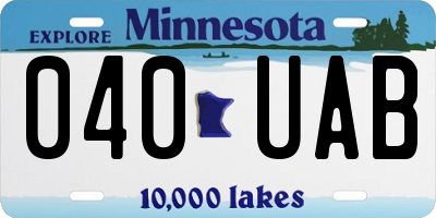 MN license plate 040UAB