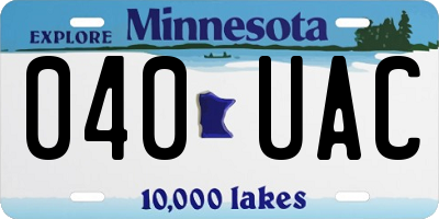 MN license plate 040UAC