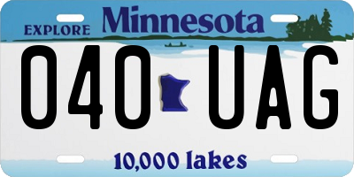 MN license plate 040UAG