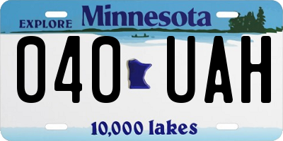 MN license plate 040UAH