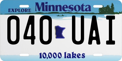 MN license plate 040UAI