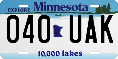 MN license plate 040UAK