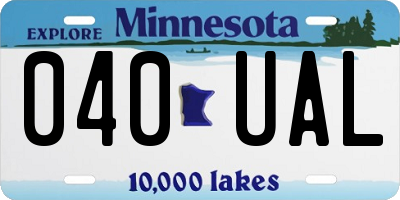 MN license plate 040UAL