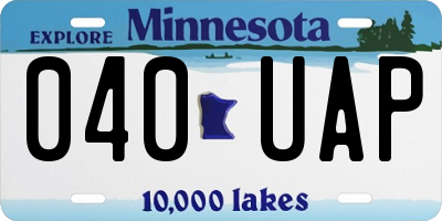 MN license plate 040UAP