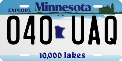 MN license plate 040UAQ
