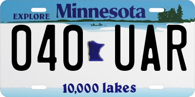 MN license plate 040UAR