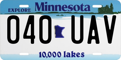 MN license plate 040UAV