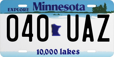 MN license plate 040UAZ