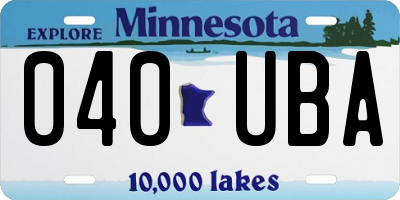 MN license plate 040UBA