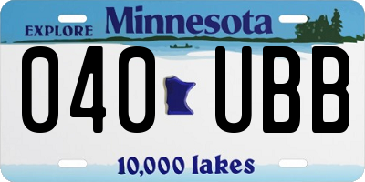 MN license plate 040UBB