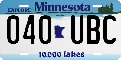 MN license plate 040UBC