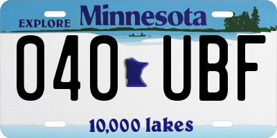 MN license plate 040UBF