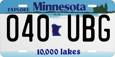MN license plate 040UBG