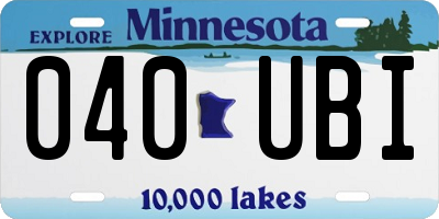 MN license plate 040UBI