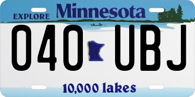 MN license plate 040UBJ