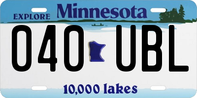 MN license plate 040UBL