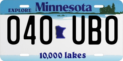 MN license plate 040UBO