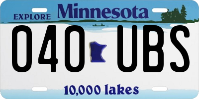 MN license plate 040UBS