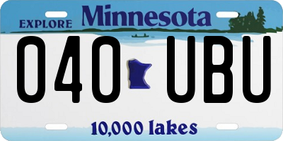 MN license plate 040UBU