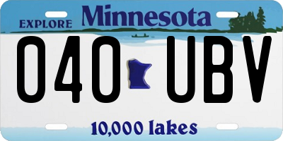 MN license plate 040UBV