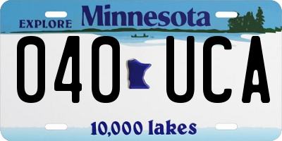 MN license plate 040UCA