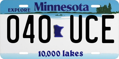 MN license plate 040UCE