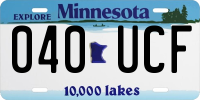 MN license plate 040UCF