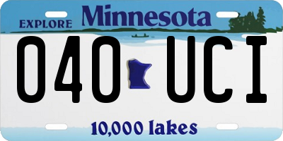 MN license plate 040UCI