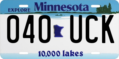 MN license plate 040UCK