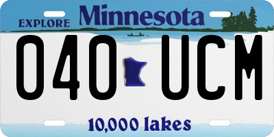 MN license plate 040UCM