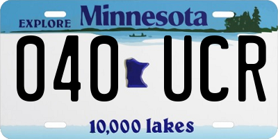 MN license plate 040UCR