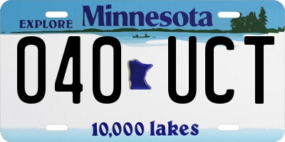 MN license plate 040UCT