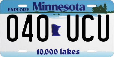 MN license plate 040UCU