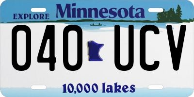 MN license plate 040UCV