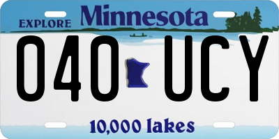 MN license plate 040UCY