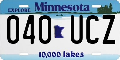 MN license plate 040UCZ