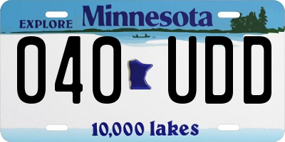 MN license plate 040UDD