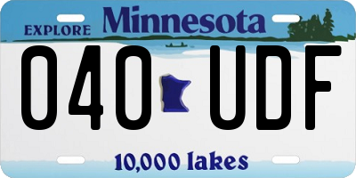 MN license plate 040UDF