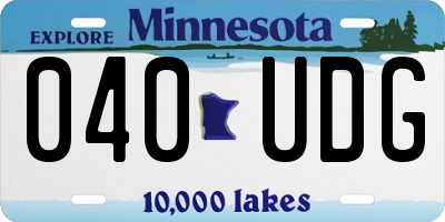 MN license plate 040UDG