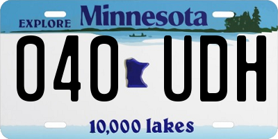 MN license plate 040UDH
