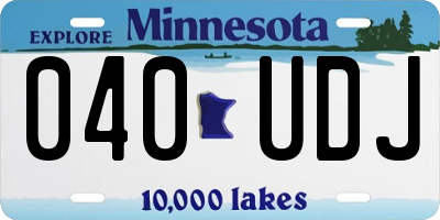 MN license plate 040UDJ